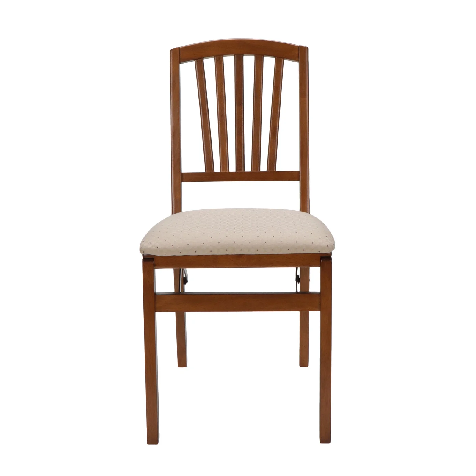 Mission Fusion Folding Chair (Set of 2)- Blush Fabric and Fruitwood - Image 5
