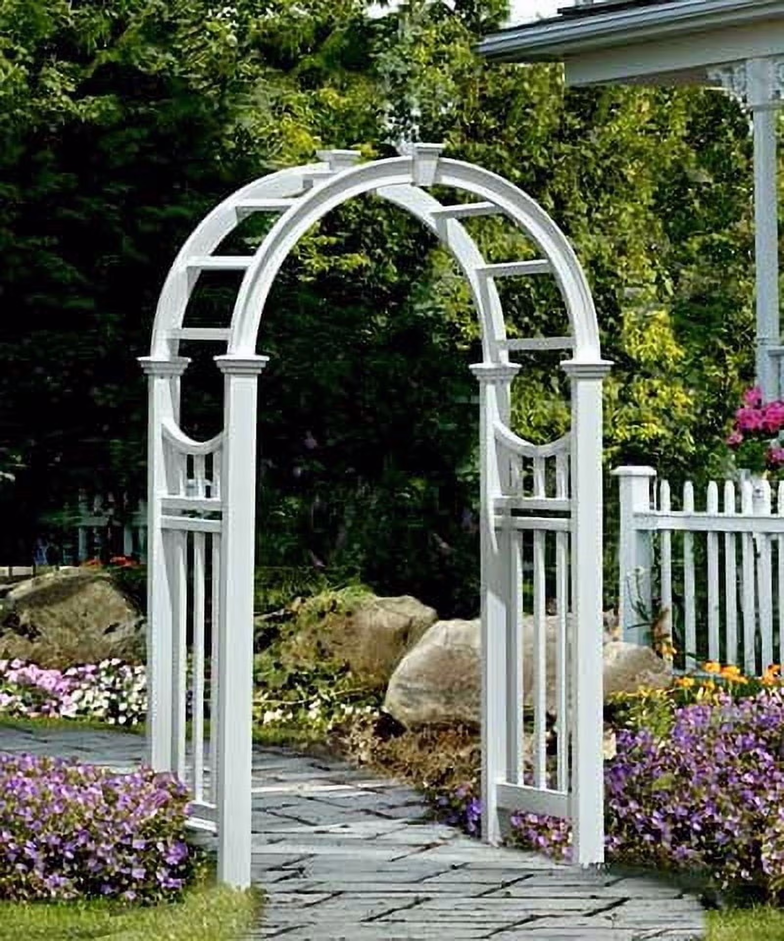 Vita 49" L x 24" W x 91.6" H Vienna Classic Vinyl Arbor, White, VA68144 - image 1