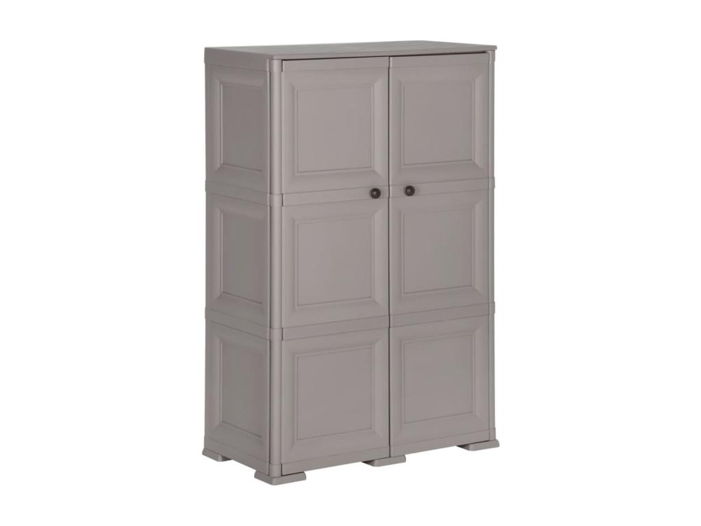 Armario de plástico diseño de madera gris 79x43x125 cm