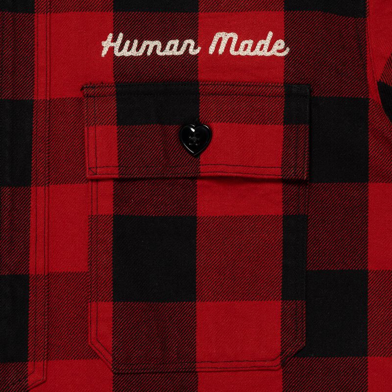 HUMAN MADE CHECK HALF-ZIP SHIRT
