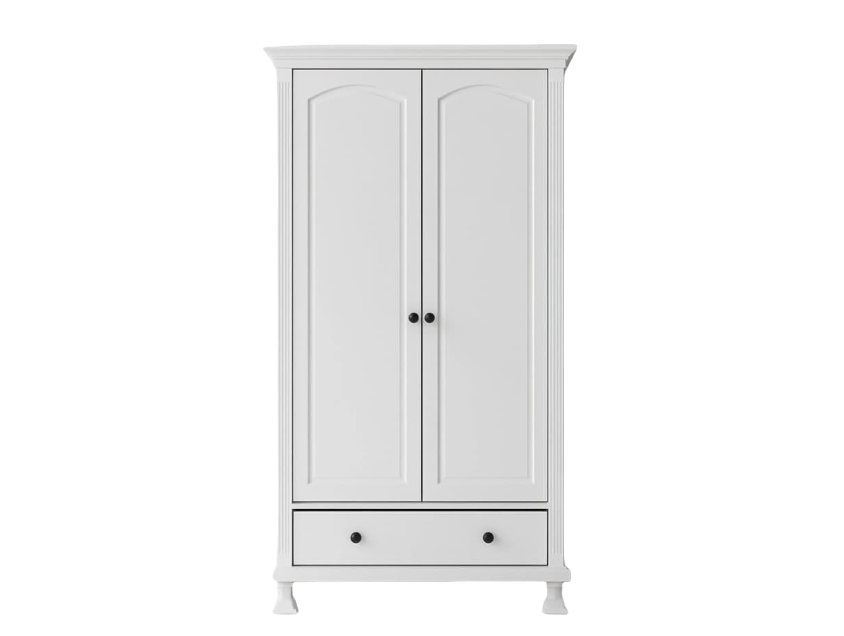 Armario Ropero de Madera Rectangular con Acabado Blanco 180x90x50 cm