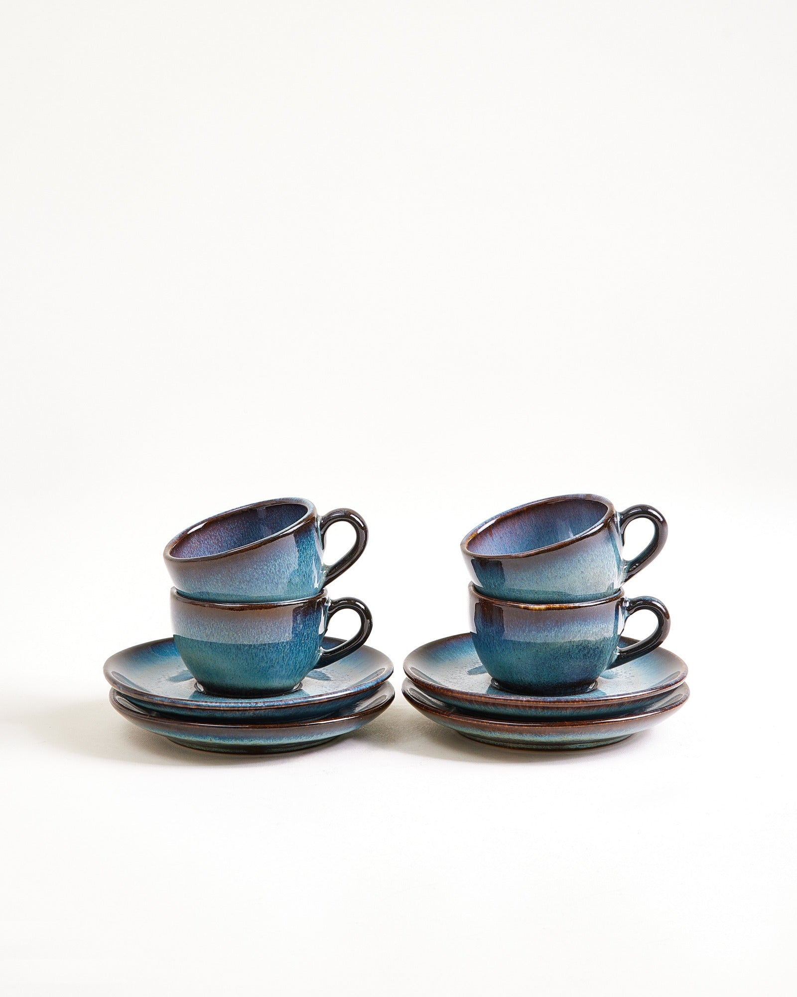 Madeira Espressotasse & Espressountertasse classic grünblau 4er-Set