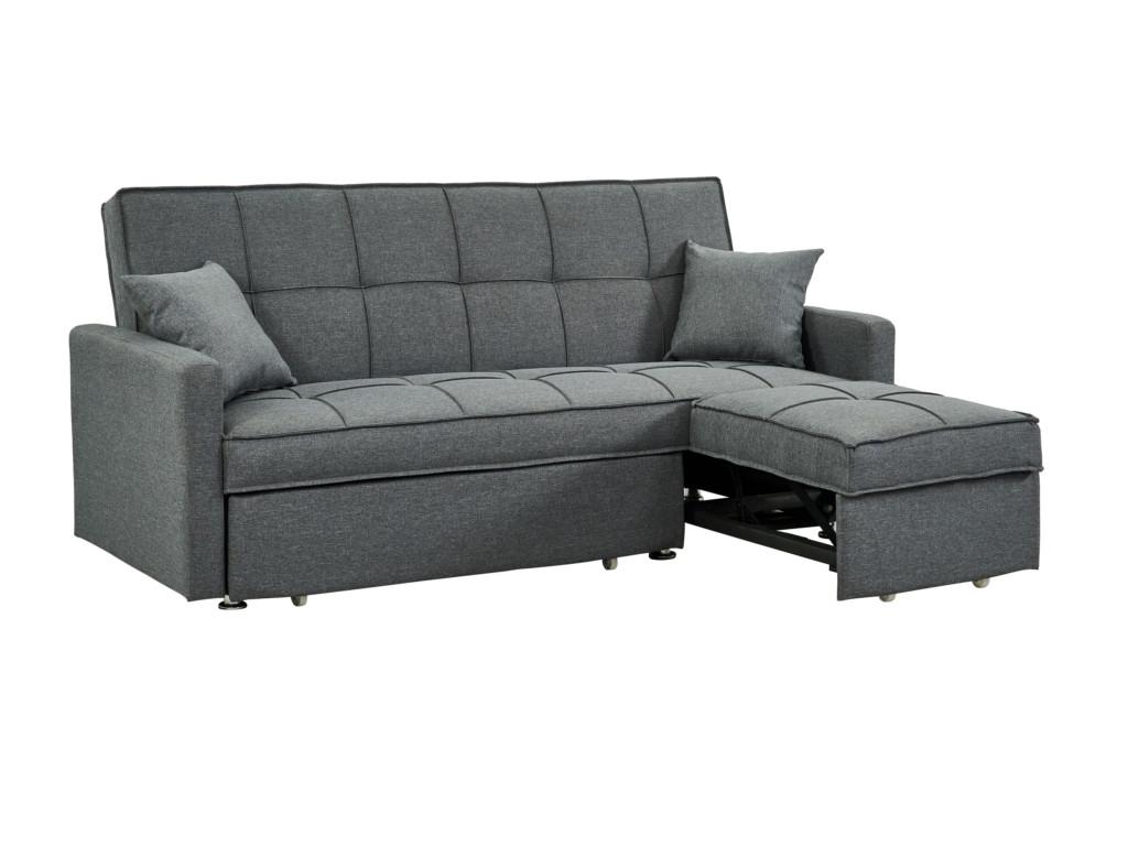 Sofá-cama de 3 plazas de tela color gris claro