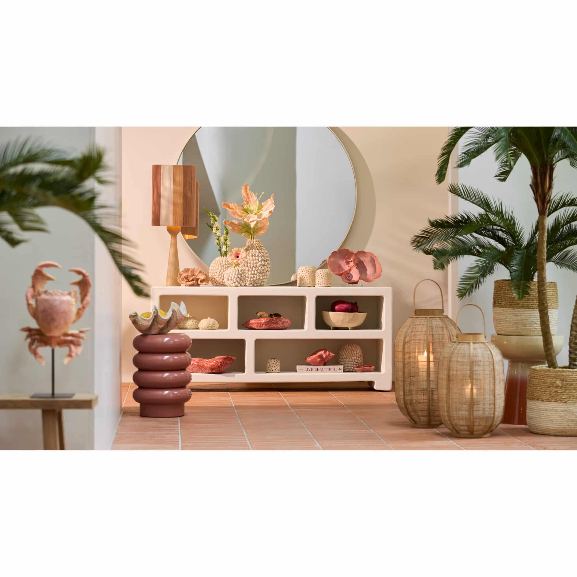 Light & Living Lampvoet Festina - Licht bruin - Ø9x40cm