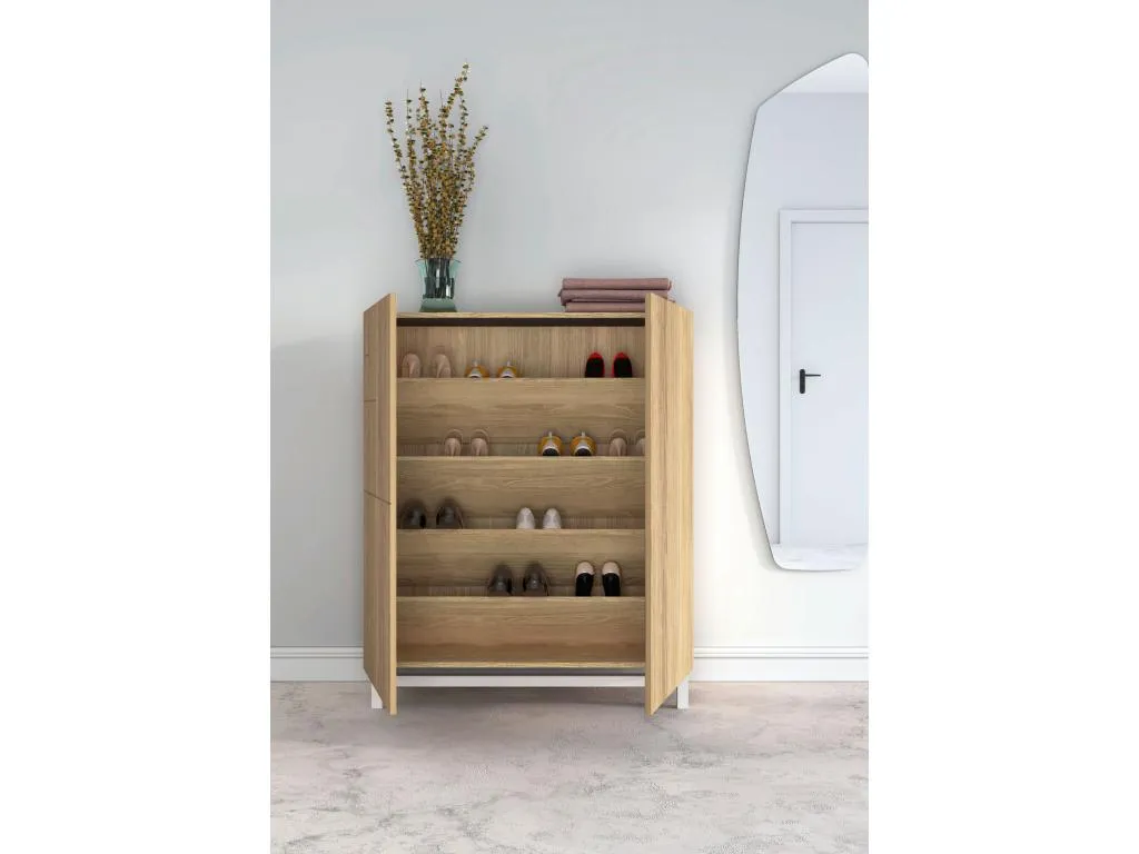 Mueble zapatero/armario - A112cm x L90cm x P27cm Banakdecoracion dorado patas blanco - Banakdecoracion YRGF53485