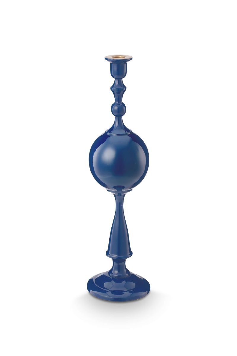 Candle Holder Metal Sphere Navy 44cm