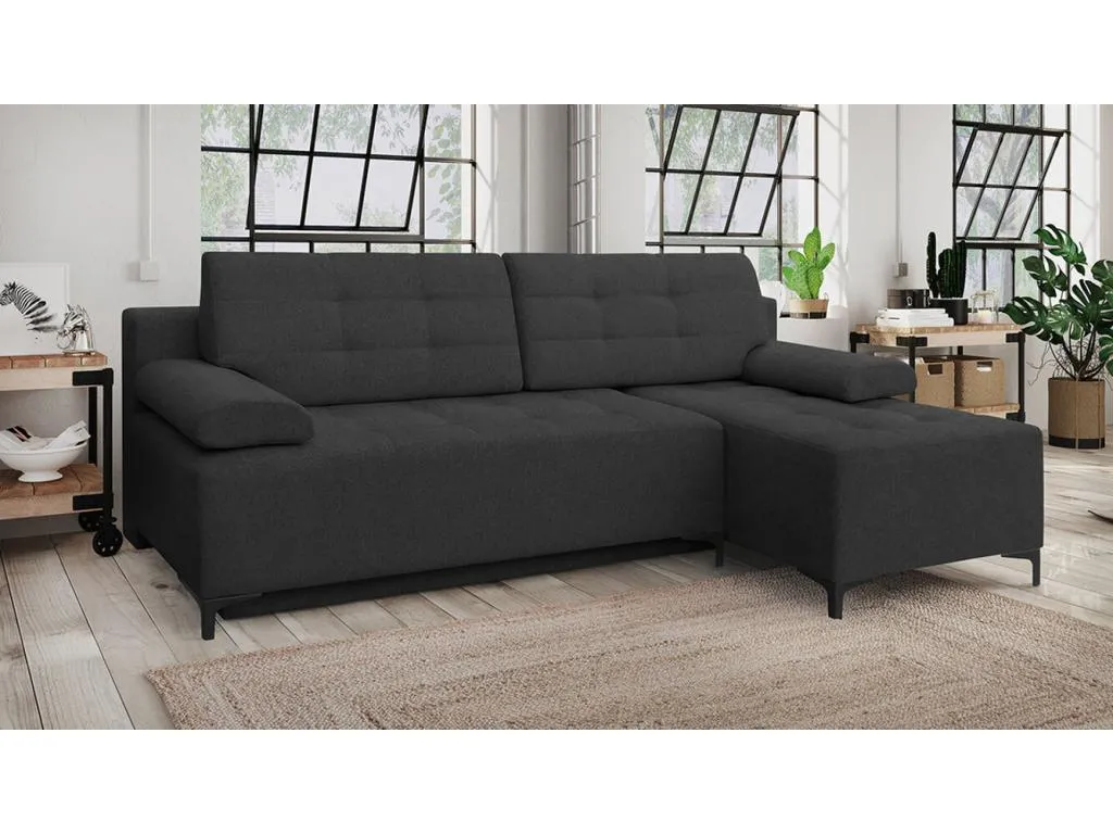 Sofá rinconero Decoesp 101 Gris Función de descanso Caja de ropa de cama 215cm DMJS99125