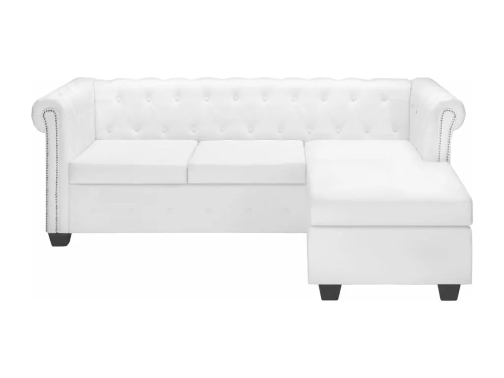 Sofá Hogarmini en forma L cuero artificial blanco 11211ddfa