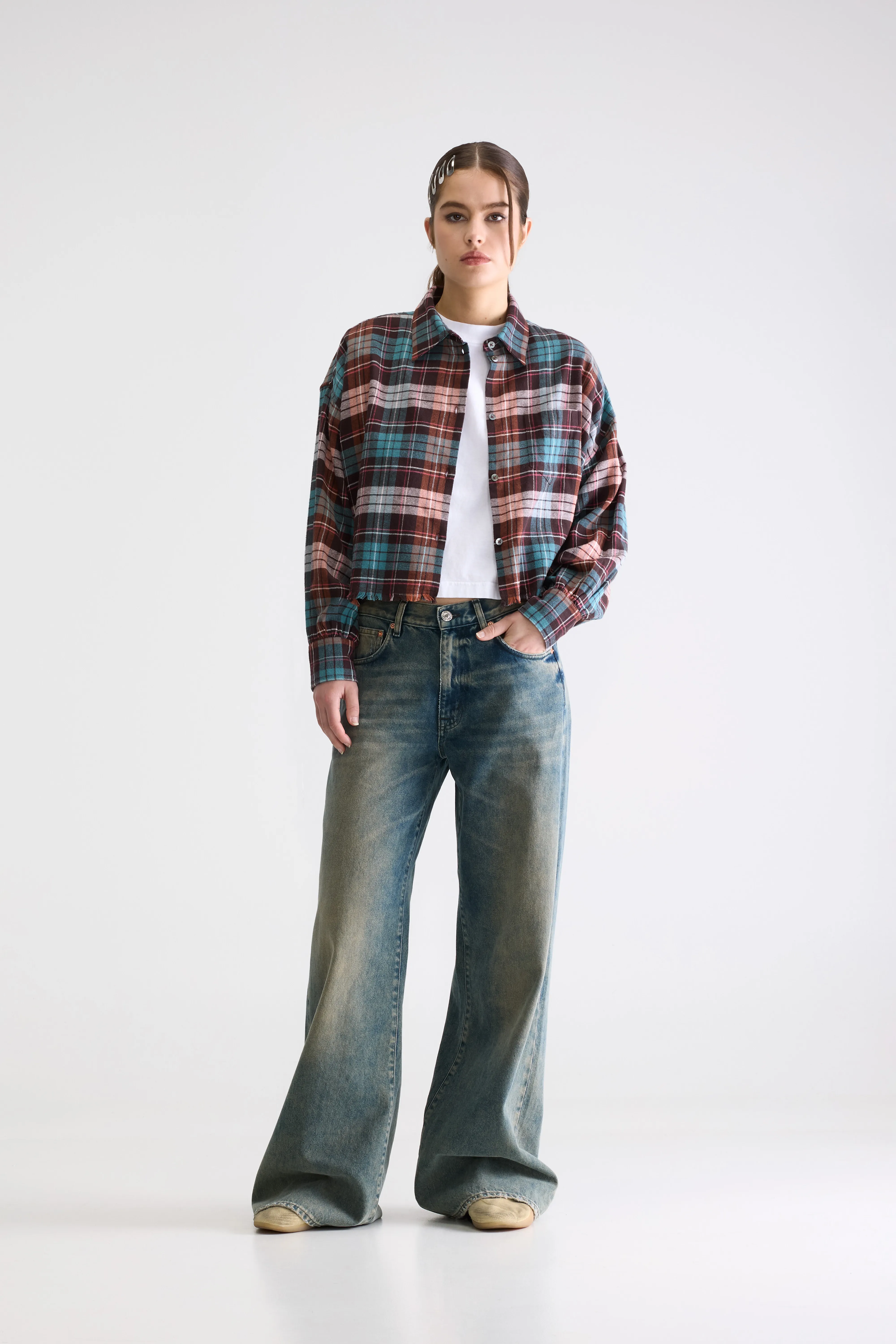 Bellerose Kraft cropped shirt (261 / W / CHECK A)