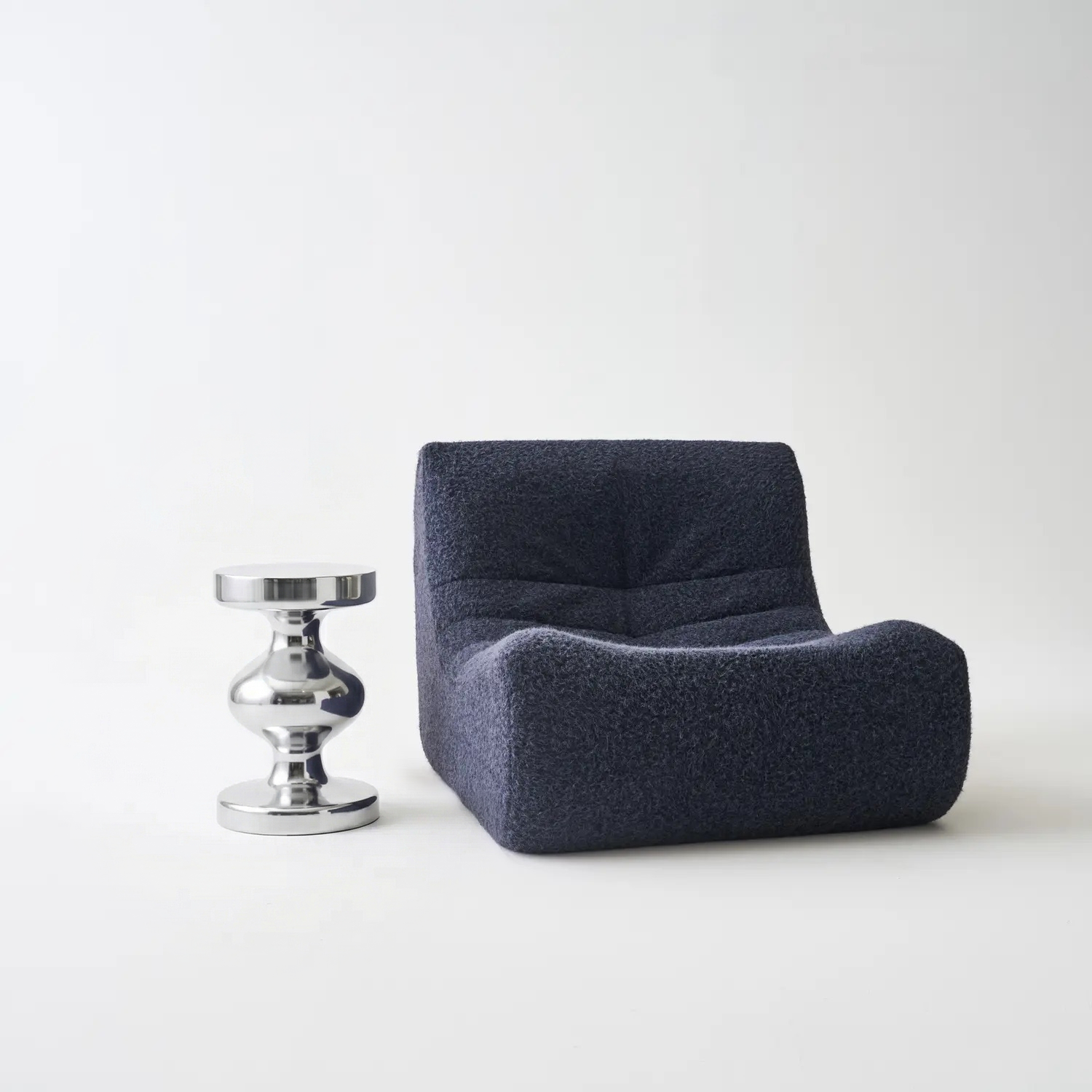 Hawa - Mesa auxiliar, mesa de sofá, mesita de noche de acero inoxidable,  Ø29,5 x H48,5cm