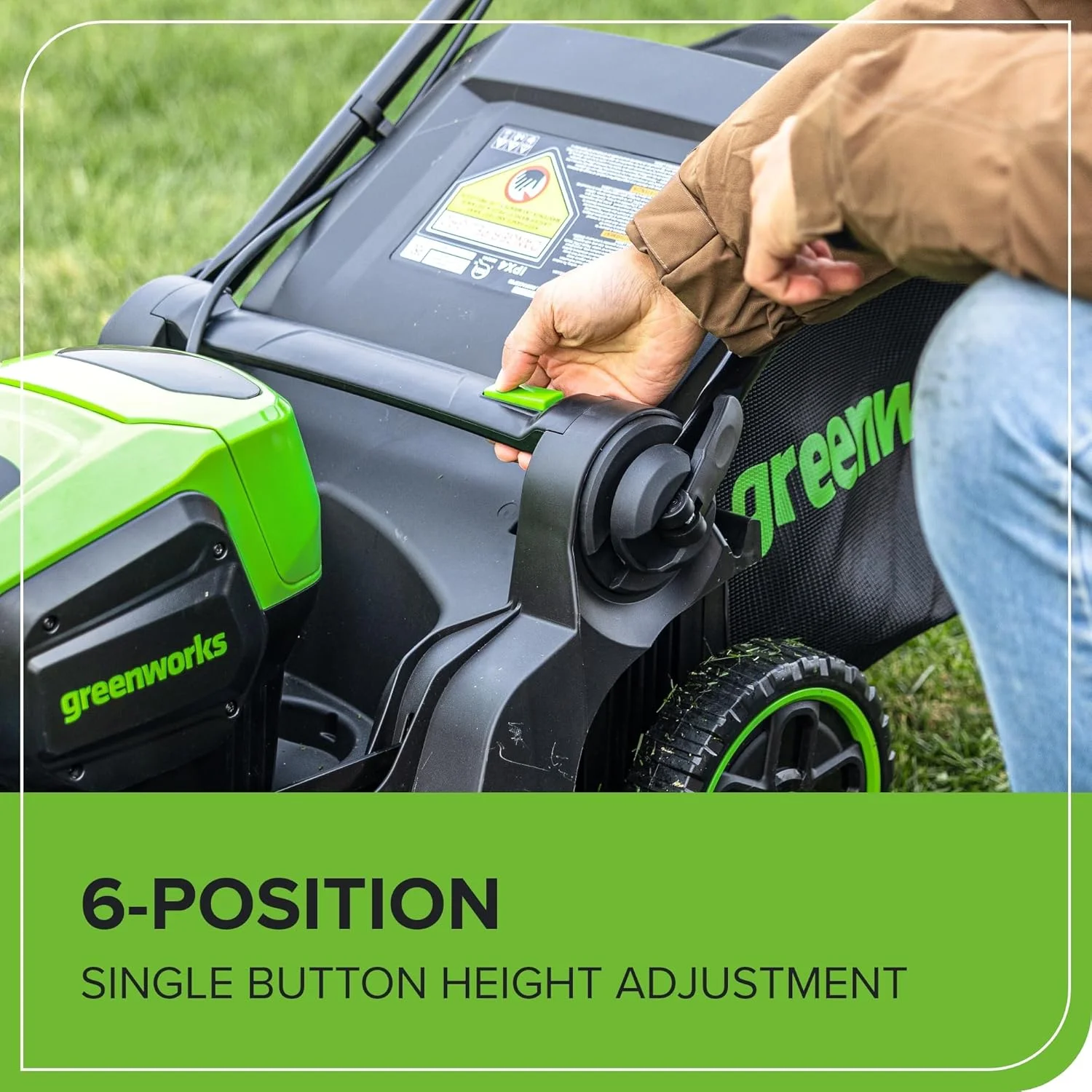 Greenworks 60V 17" Brushless (Push) Mower + 60V 13" String Trimmer, 4.0Ah Battery and 3A Charger - Image 5