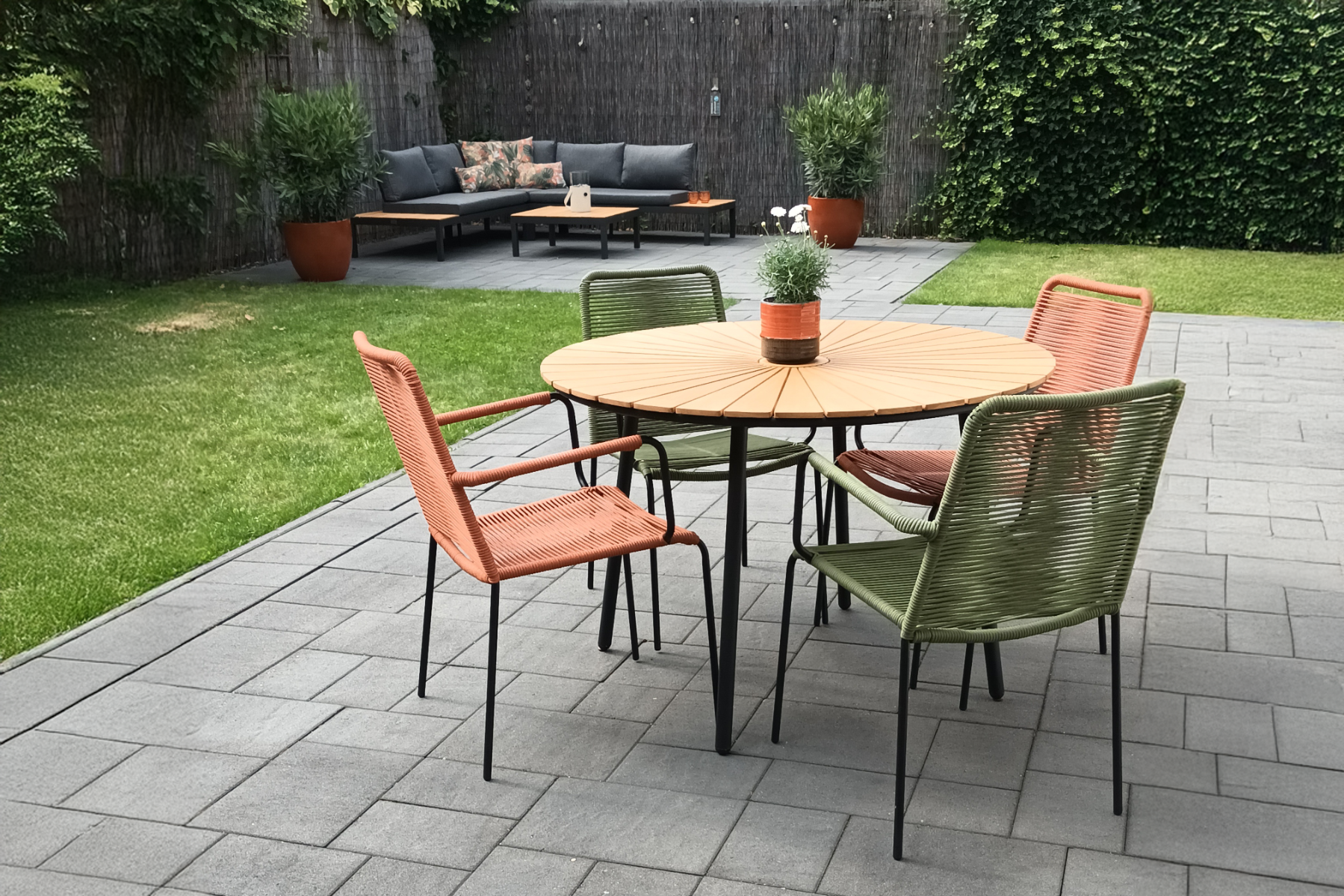 VDG Denver rope stapelbare tuinstoel Terracotta