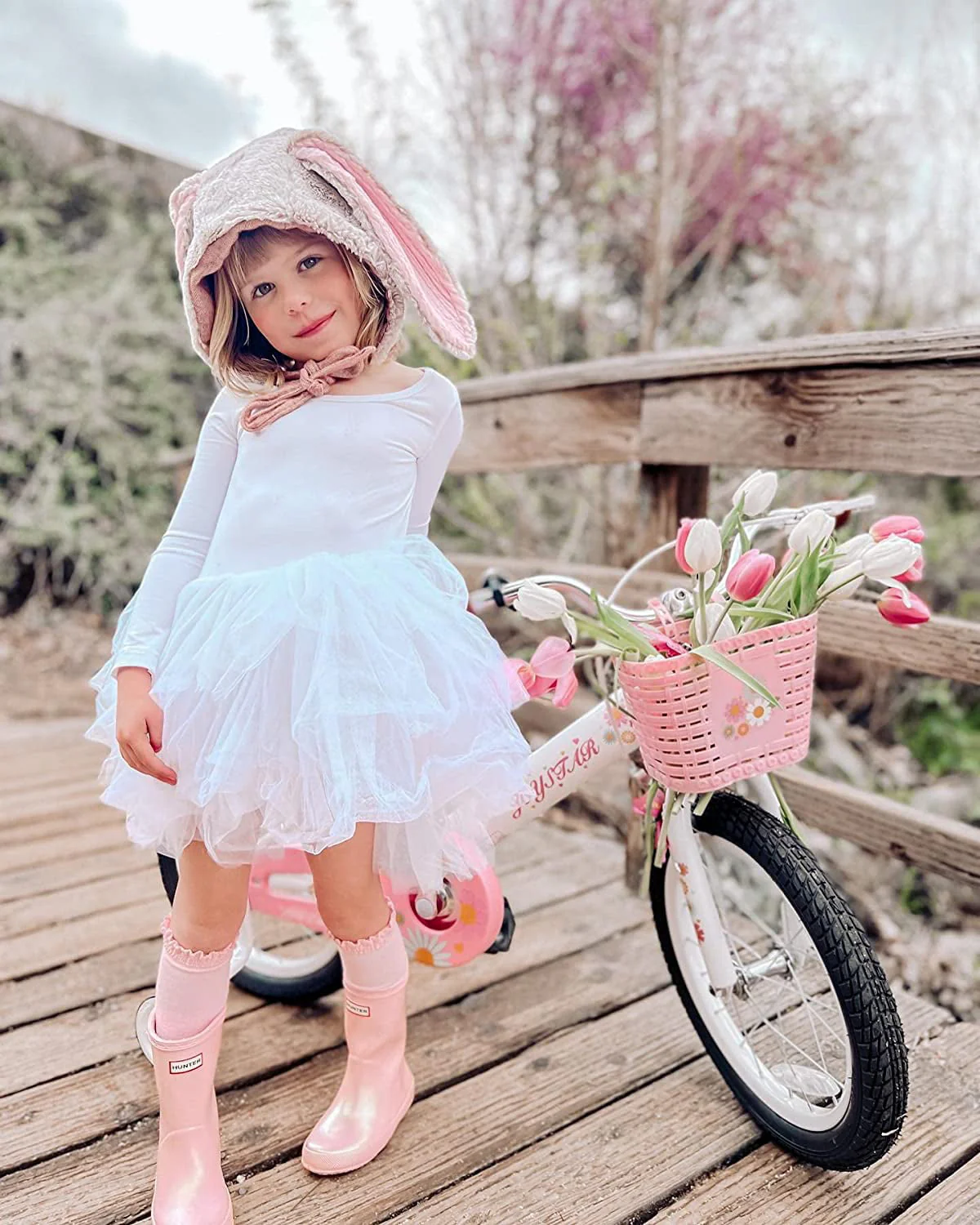 JOYSTAR Little Daisy 12 Inch Kids Bike for 2 3 4 Years Girls with Training Wheels Princess Kids Bicycle with Basket Bike Streamers Toddler Cycle Bikes White - Image 10