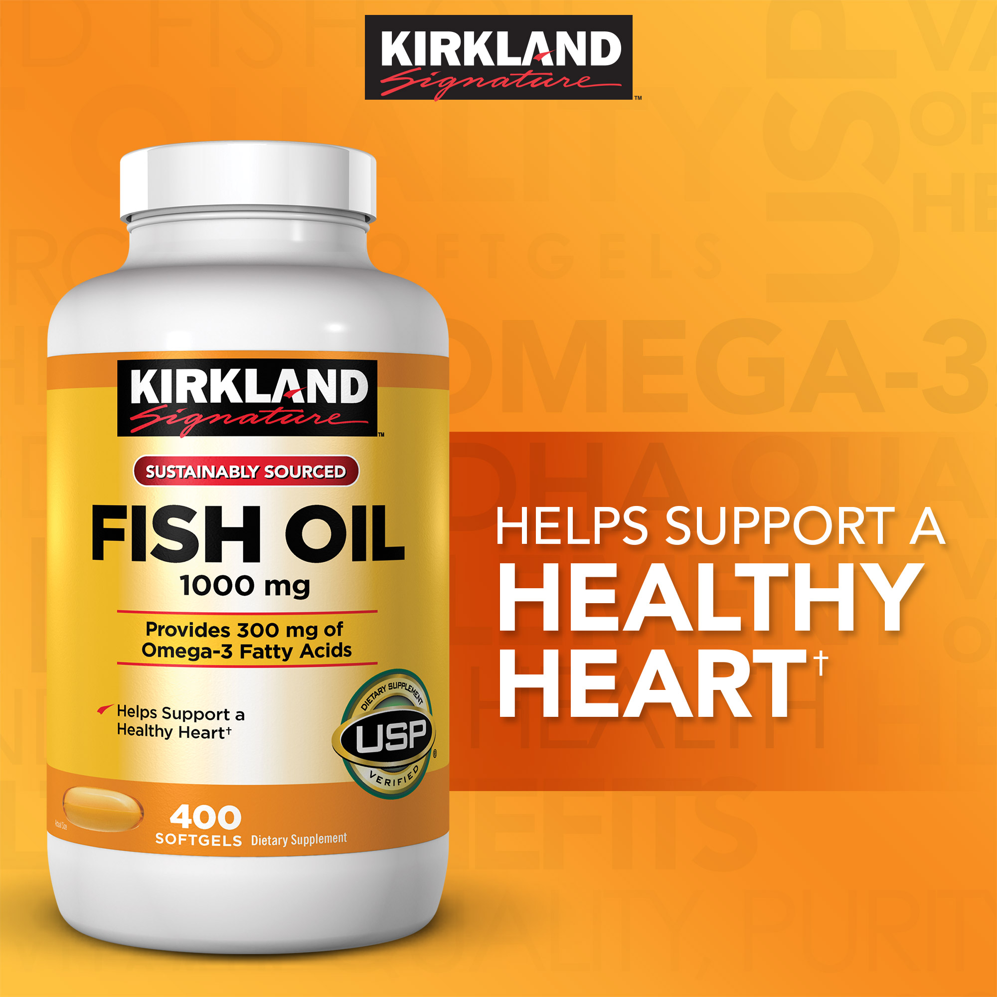 Kirkland Signature Fish Oil 1000 mg., 400 Softgels - Image 2