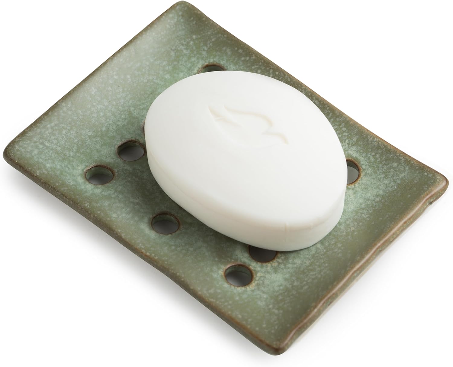 Soap Dish with Self Drain Fluted Design, Bar Soap Holder for Bathroom, Japanese Soap Tray for Shower, Bathroom and Kitchen Sink Organizer, Ceramic Soap Saver, White