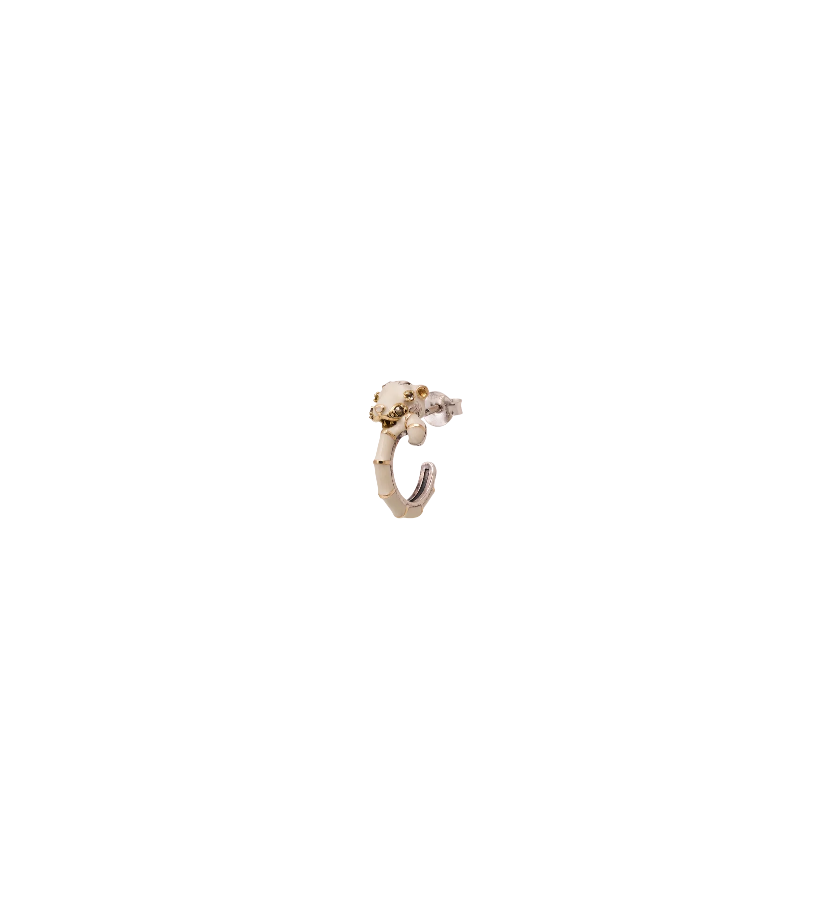 Single Snow Panther Hoop Earring
