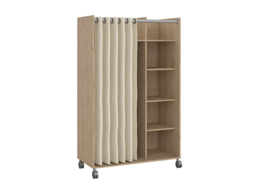 Gran Armario Dsesi - Muebles de dormitorio - Vestidor - Armario de ropa - 100x48 h160 cm - Roble y Beige