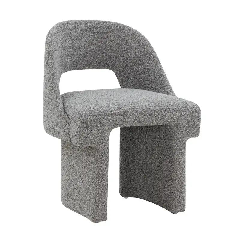 Modern Elegant Boucle Upholstered Accent Chair with MDF Wood Frame for Home Office, Living Room, and Bedroom
