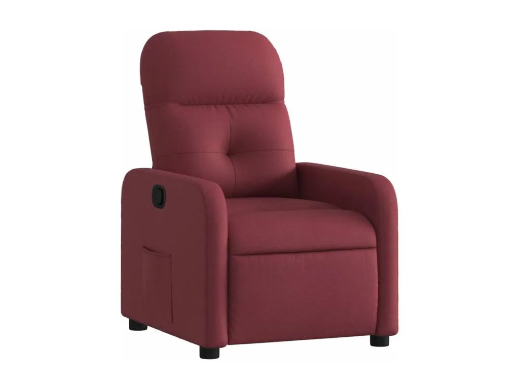 Sillón reclinable de tela rojo tinto