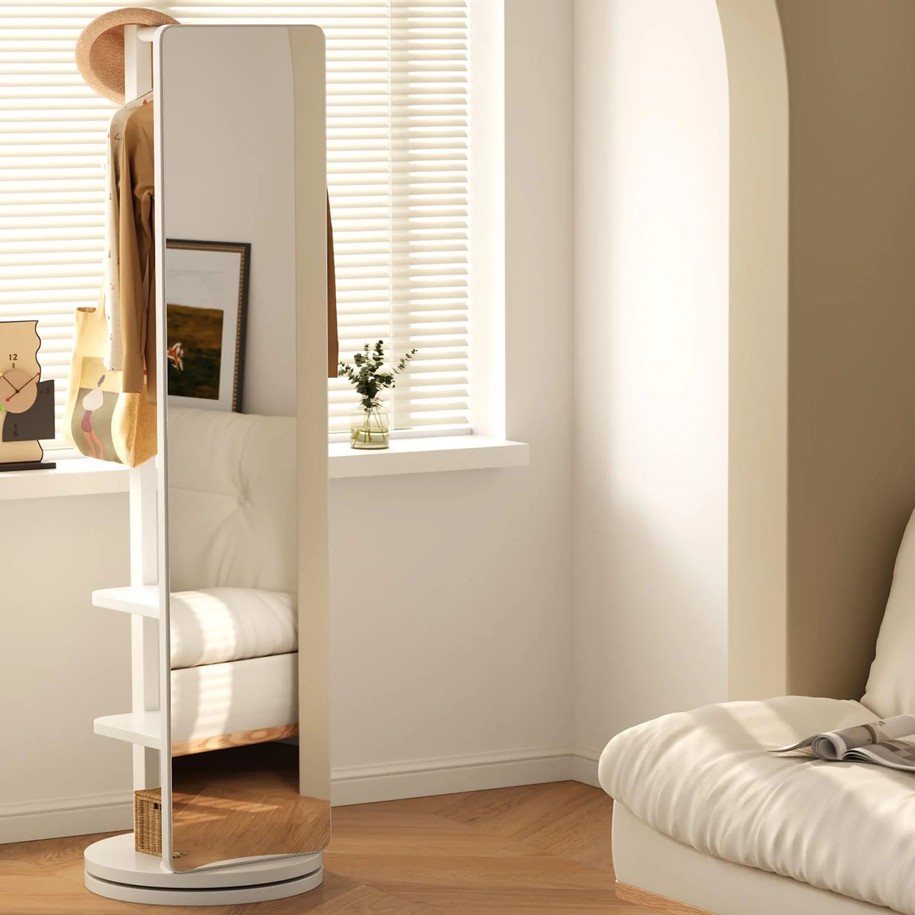Full-Length Mirror on Rubber Wood Frame 65.7 x 17.7 Inches Ideal for Dressing Rooms and Living Spaces for Versatile Use - Image 2