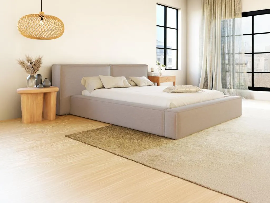 Canapé abatible 160x200 cm - Tela - Beige Colchón - Mueblestop ZPHR07063