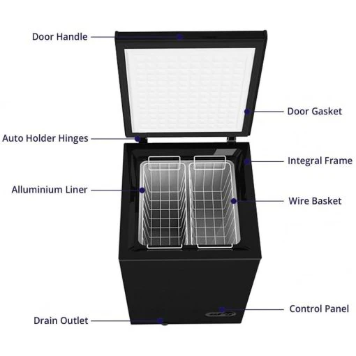 Northair Chest Freezer ?C 3.5 Cu Ft with 2 Removable Baskets ?C Reach In Freezer Chest ?C Quiet Compact Freezer ?C 7 Temperature Settings ?C Black
