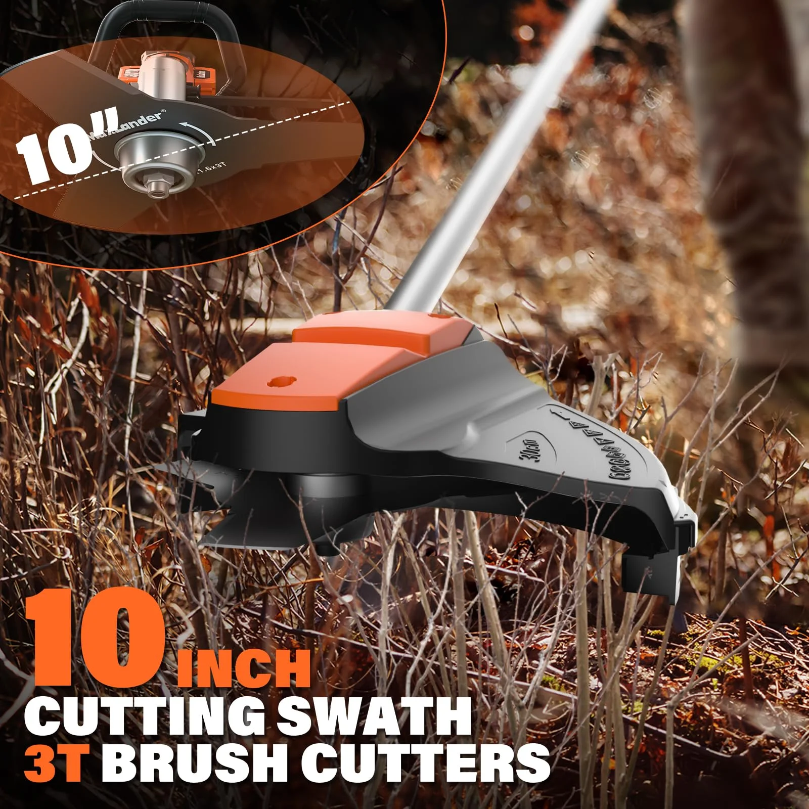 MAXLANDER 40V Cordless Weed Wacker, 4-in-1 Lawn Tool with Hedge Trimmer, 8-inch Pole Saw & Brush Cutter, 2×20V 4Ah Batteries & Charger Included - Image 5