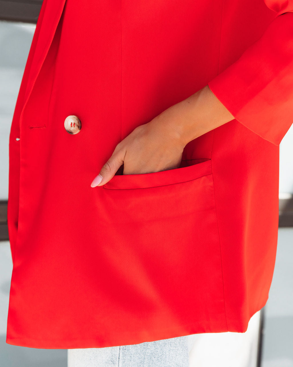 Whinn Pocketed Blazer - Red - SALE - Se7enfashion