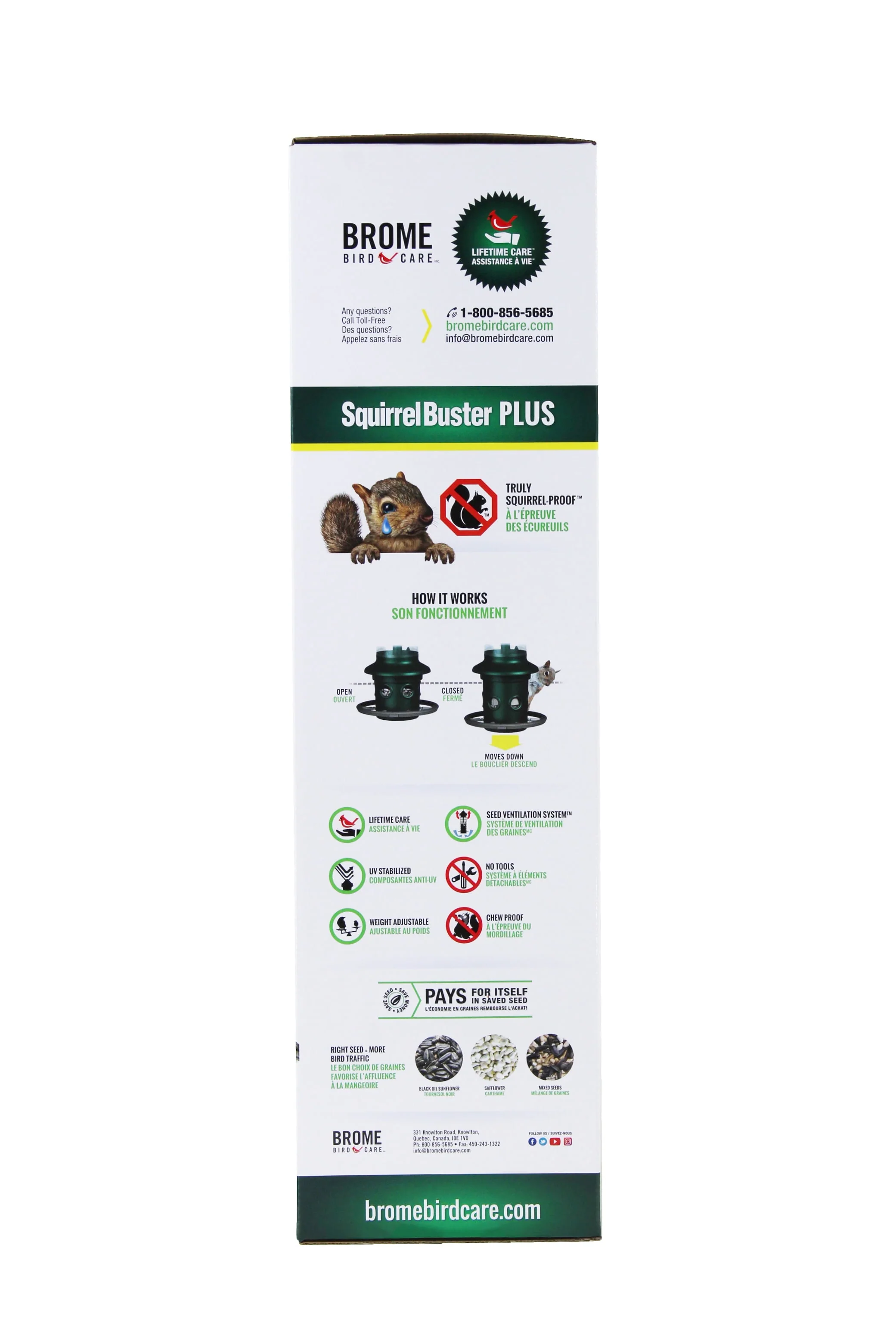 Brome Squirrel Buster Plus Bird Feeder with Cardinal Perch Ring, Squirrel Proof - Image 2