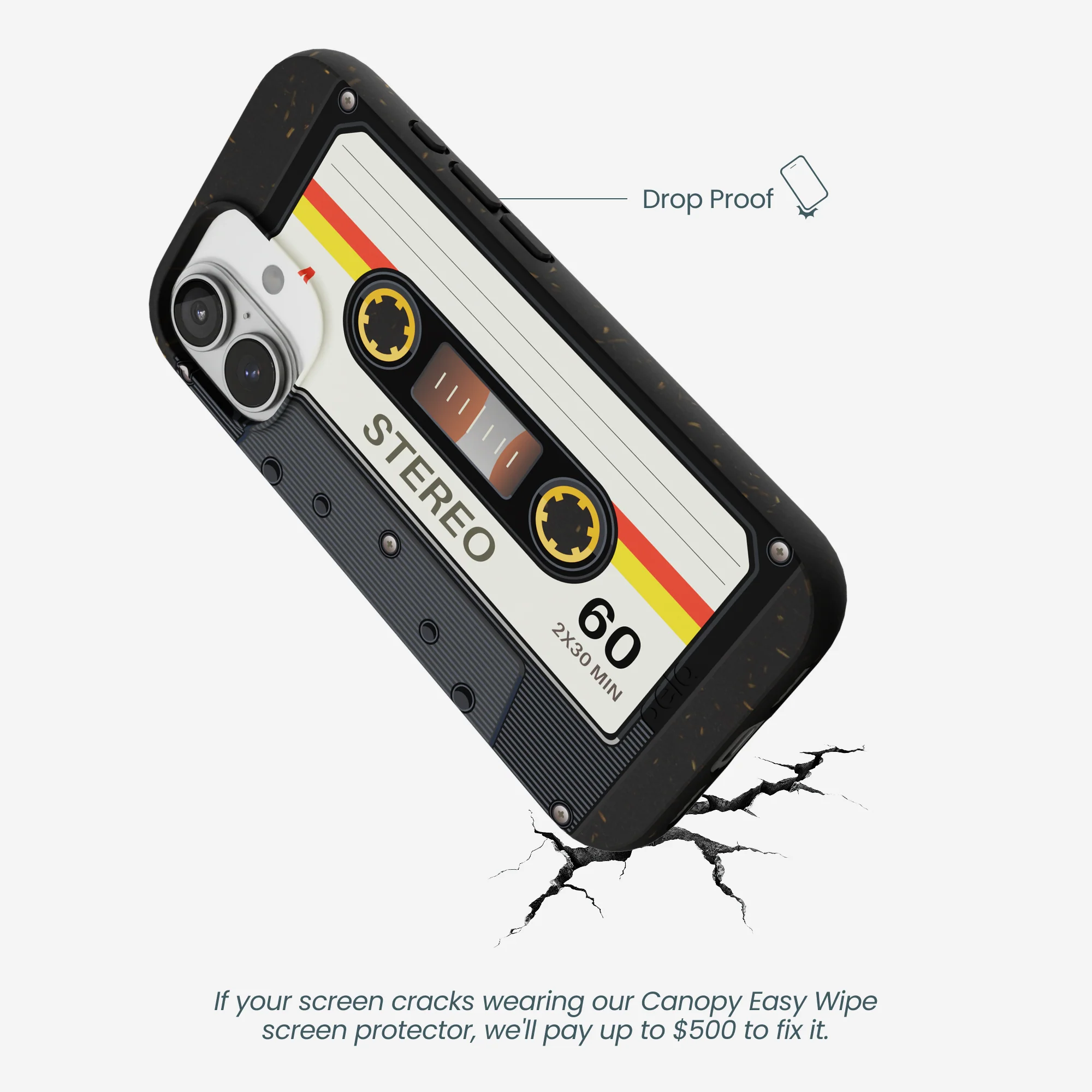 Black Cassette iPhone 17 Case