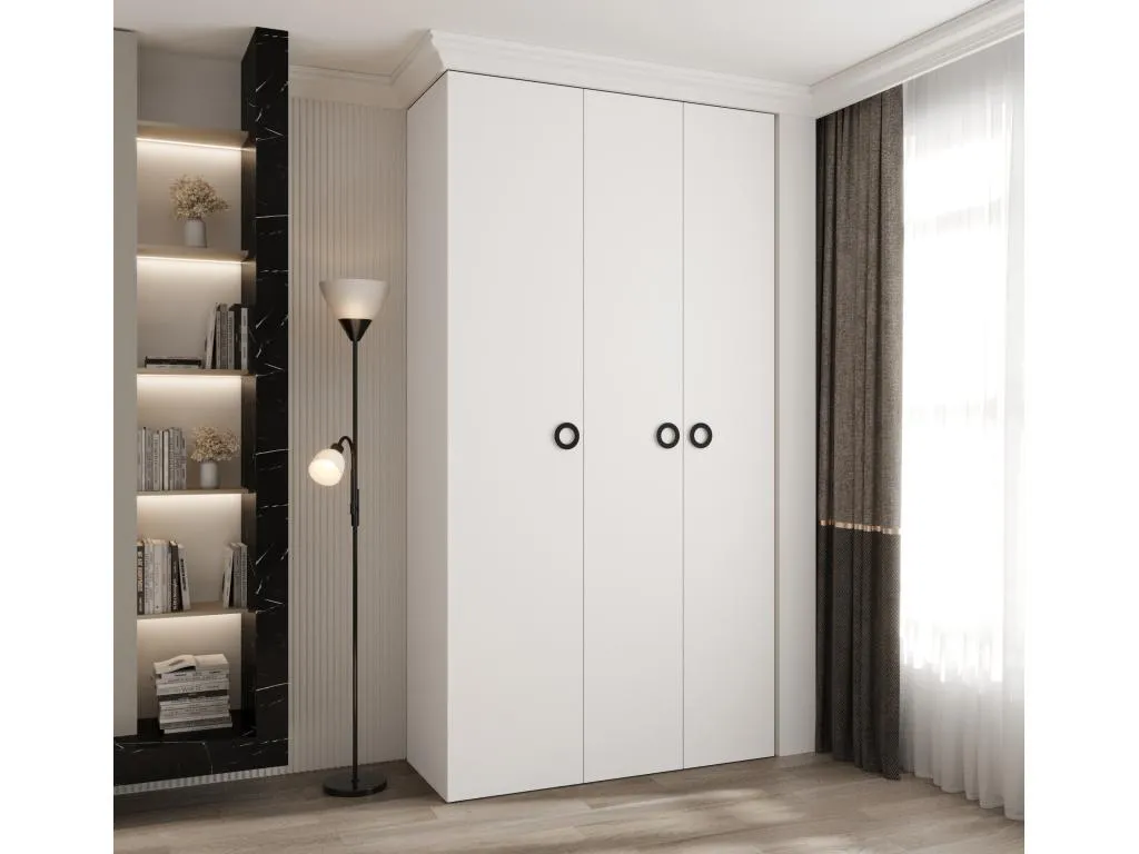 Armario Decocasaes 1 con puertas batientes 245.5/130/40 3 puertas (blanco/negro) ajpr56884
