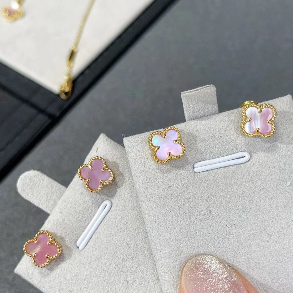 VCA Pink Clover Sweet Alhambra Pendant Necklace Earrings Bracelet - Original Replica Club