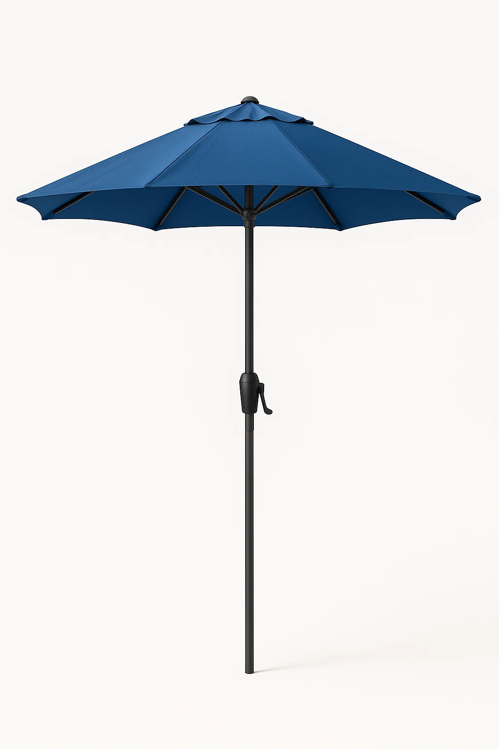Sombrilla de exterior con palo central de metal, tejido azul oscuro, ideal para jardín y terraza