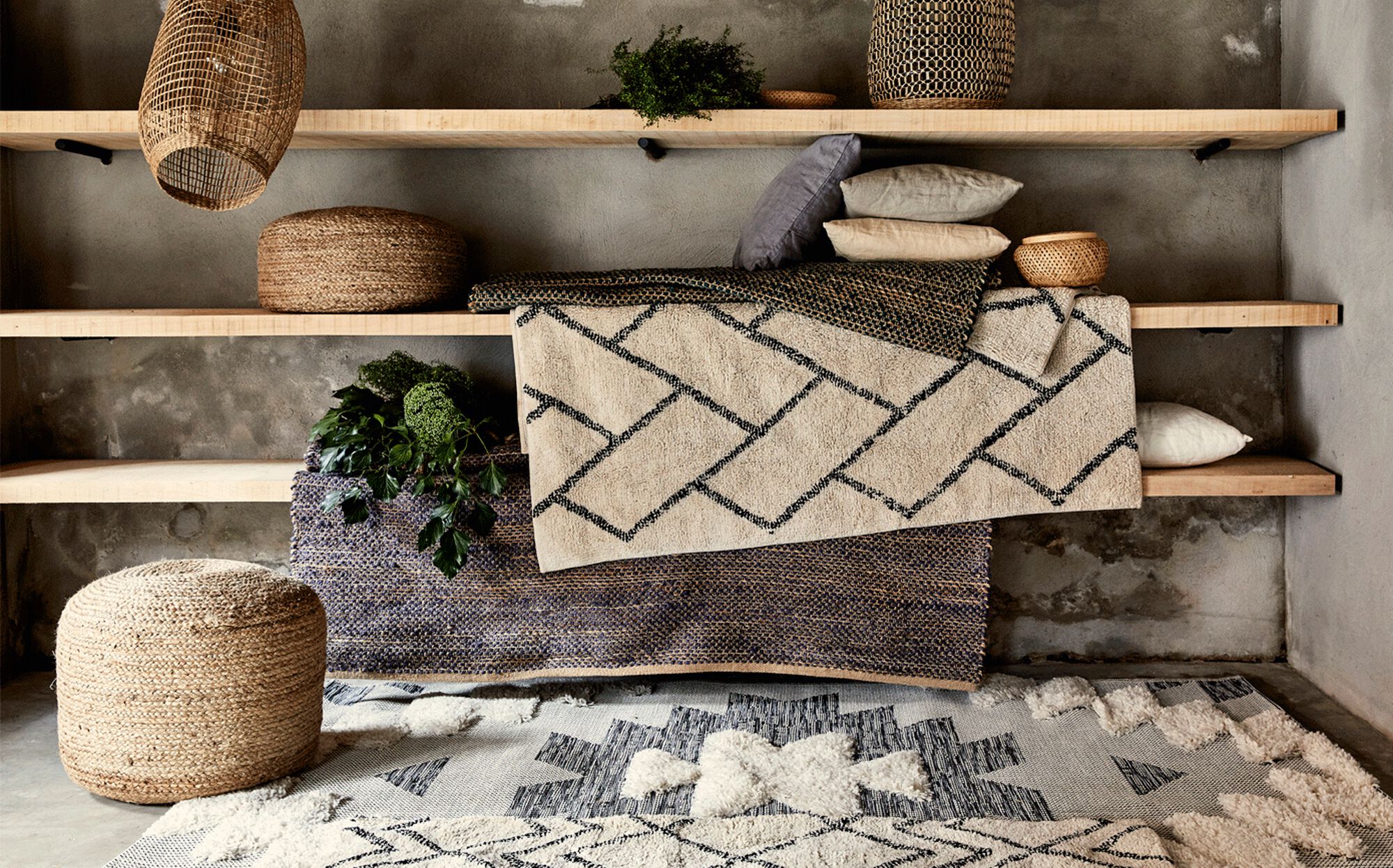 NA&Iuml;A - Pouf en jute D50xH40cm - naturel