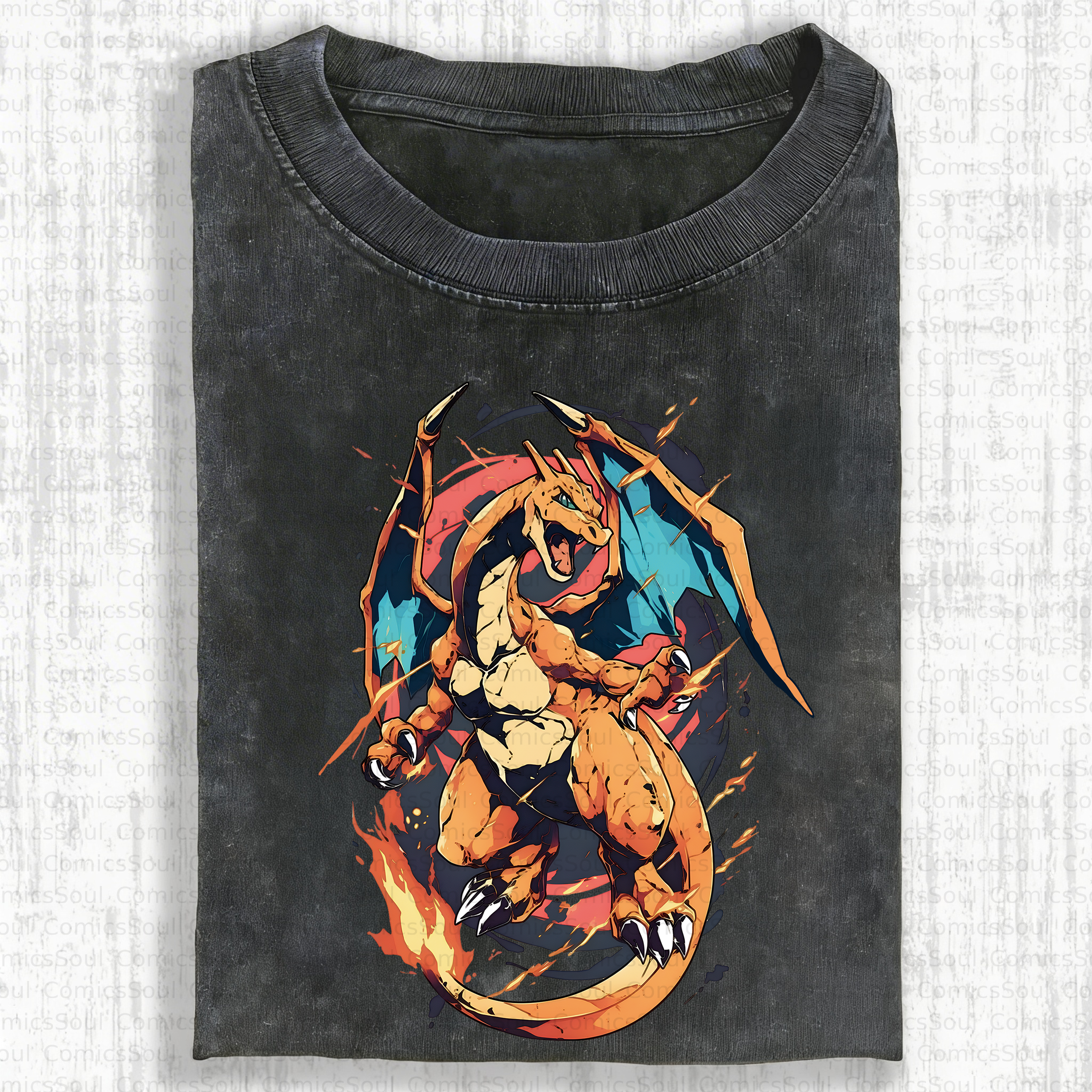 Unisex Anime Inspired Vintage Washed T-Shirt