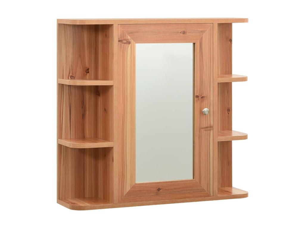 Armario de baño con espejo color roble 66x17x63 cm MDF