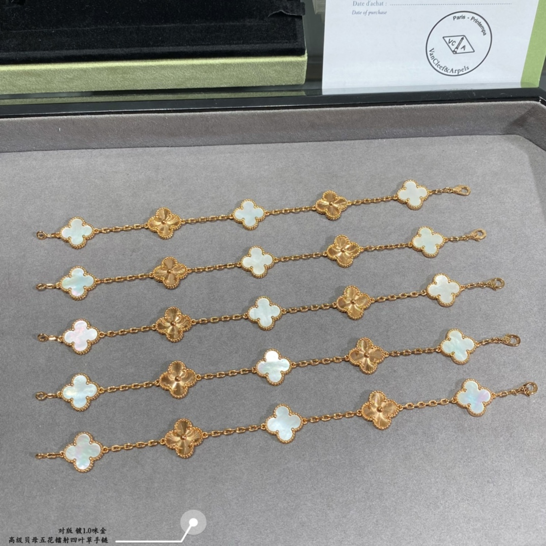 VCA Vintage Alhambra Bracelet, 5 Motifs - Original Replica Club