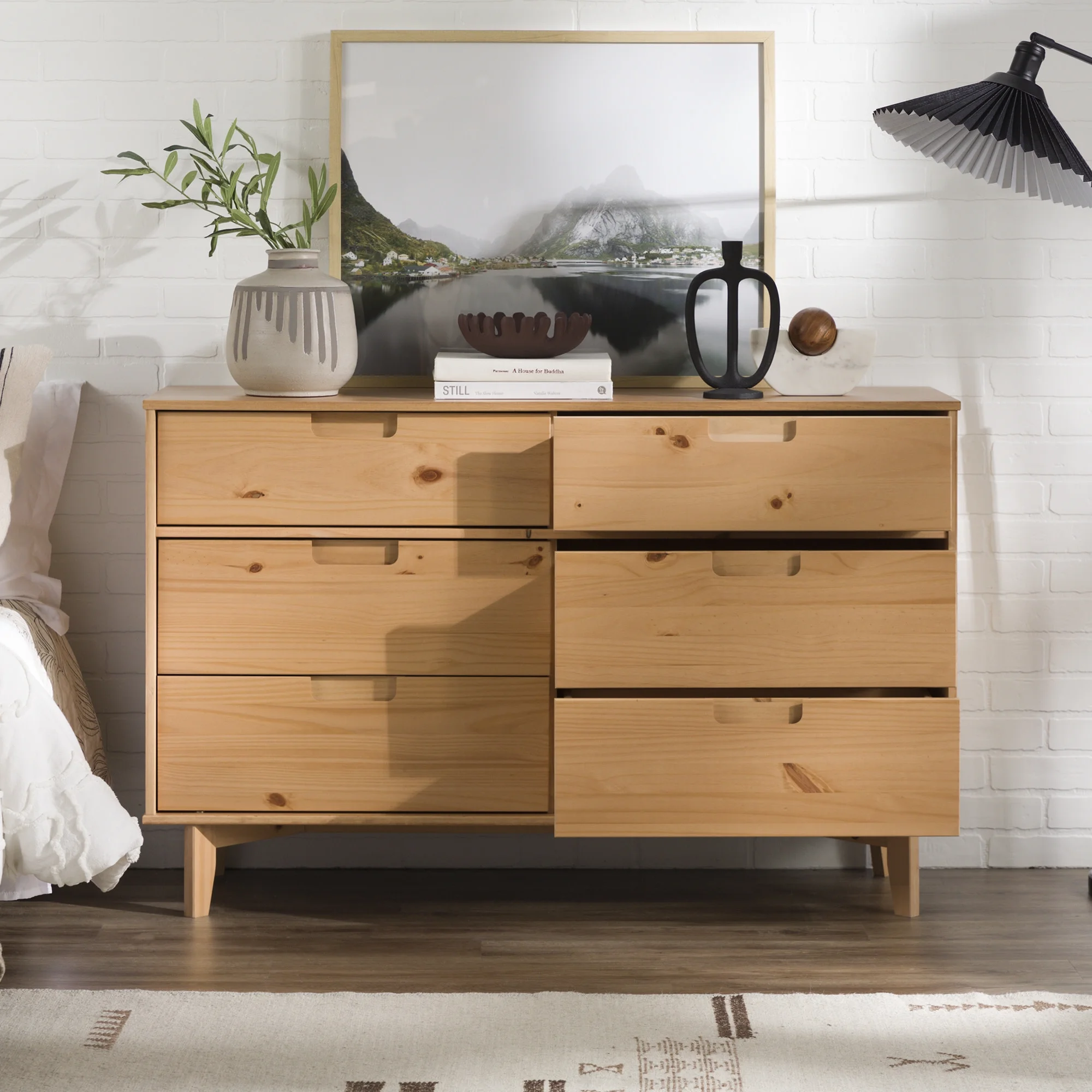 Walker Edison Sonoma 6-Drawer Solid Wood Caramel Dresser - Image 21