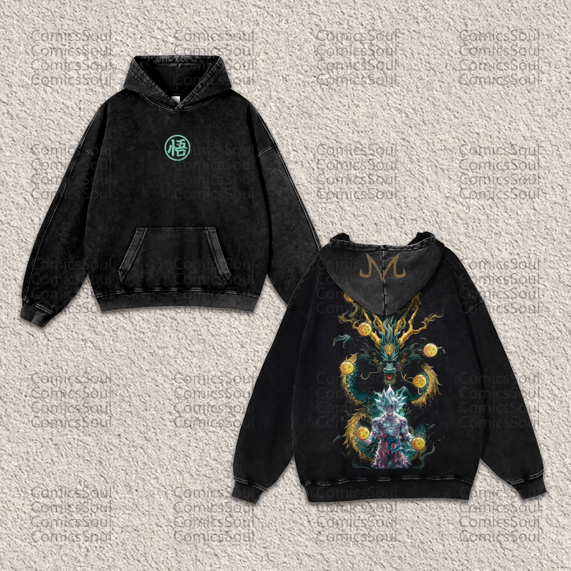 Unisex “ Comicssoul” Anime Graphic Streetwear Vintage Washed Hoodie