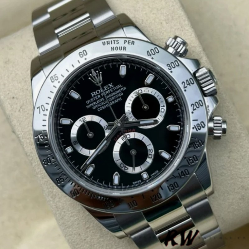 Rolex Daytona 116520 Stainless Steel Case Black Dial 40MM Mens Replica Watch