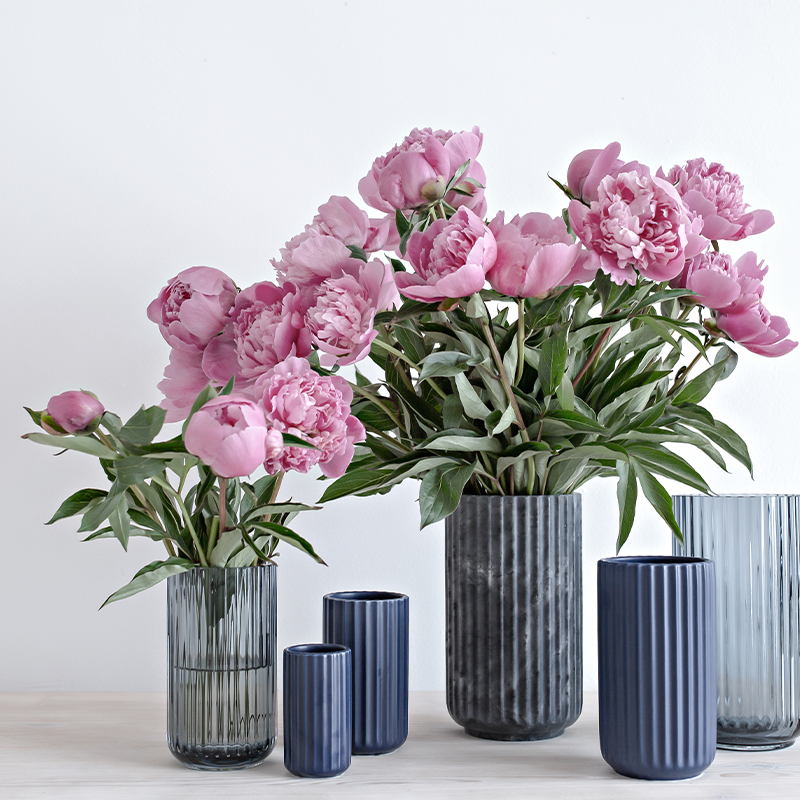 Kop & Kande Lyngby vase i glas blå 20 cm