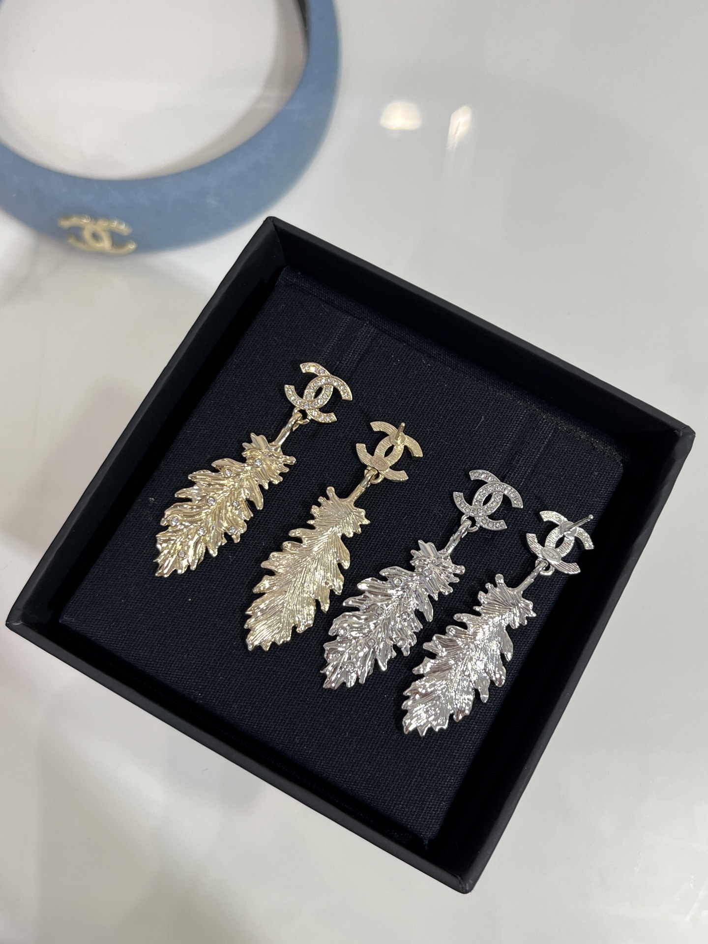 Chanel Coco Feather Dangle Earrings - Original Replica Club