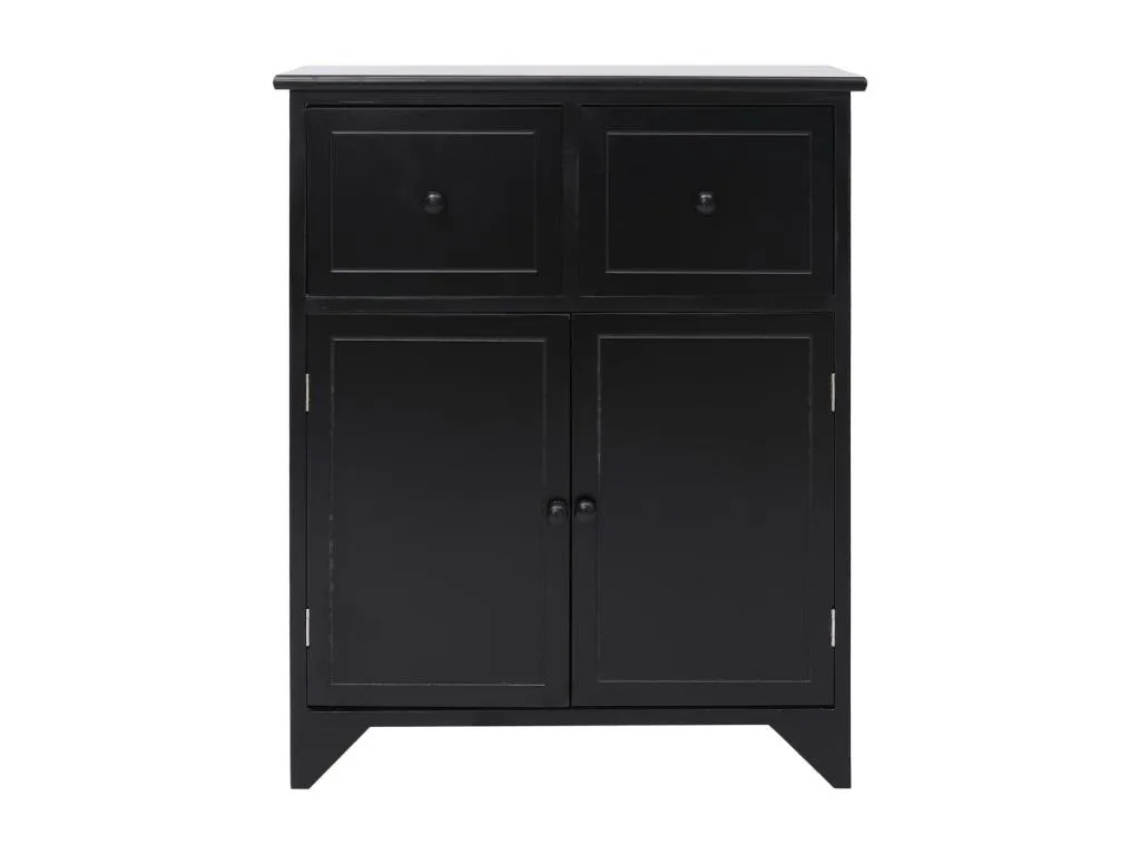 Armario auxiliar de Andreuworldcasa de Paulownia negro 60x30x75 cm