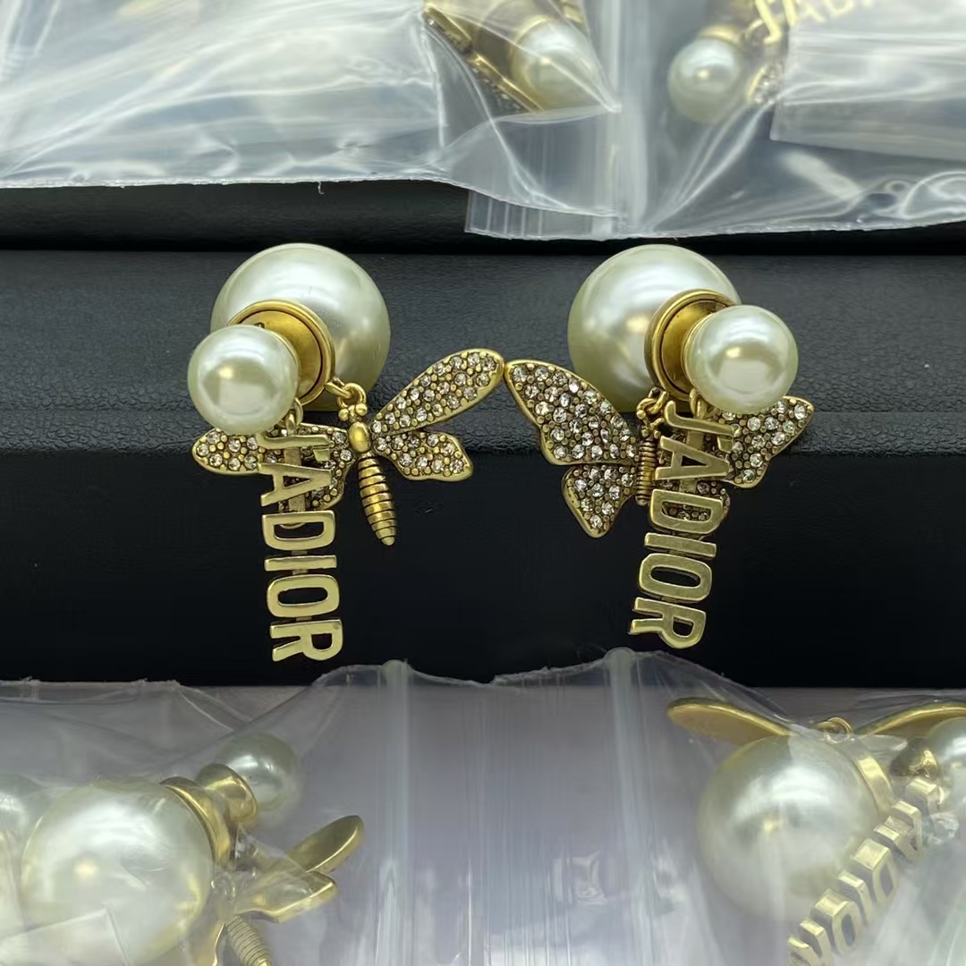 Dior Butterfly JADIOR Pearl Earrings - Original Replica Club