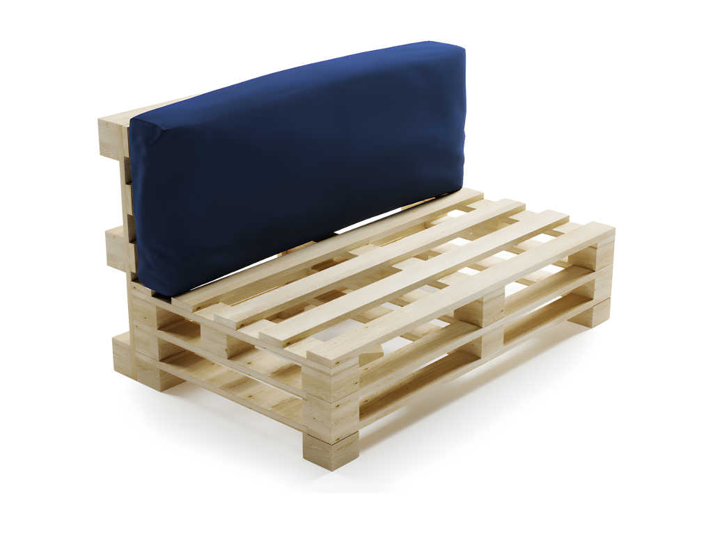 Cojín desenfundable para palets  de poliéster Decoratodo  120x40cm azul