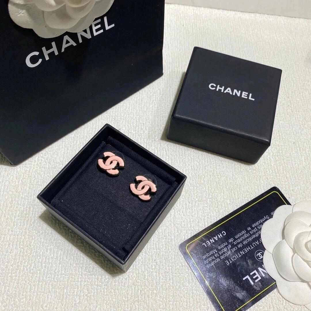 Chanel Pink Enamel CC Earrings - Original Replica Club