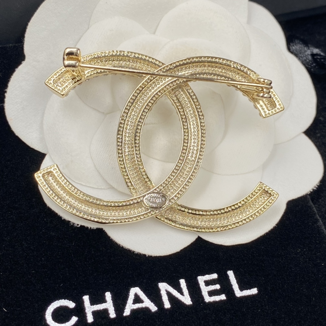 Chanel Half Diamond Brooch - Original Replica Club