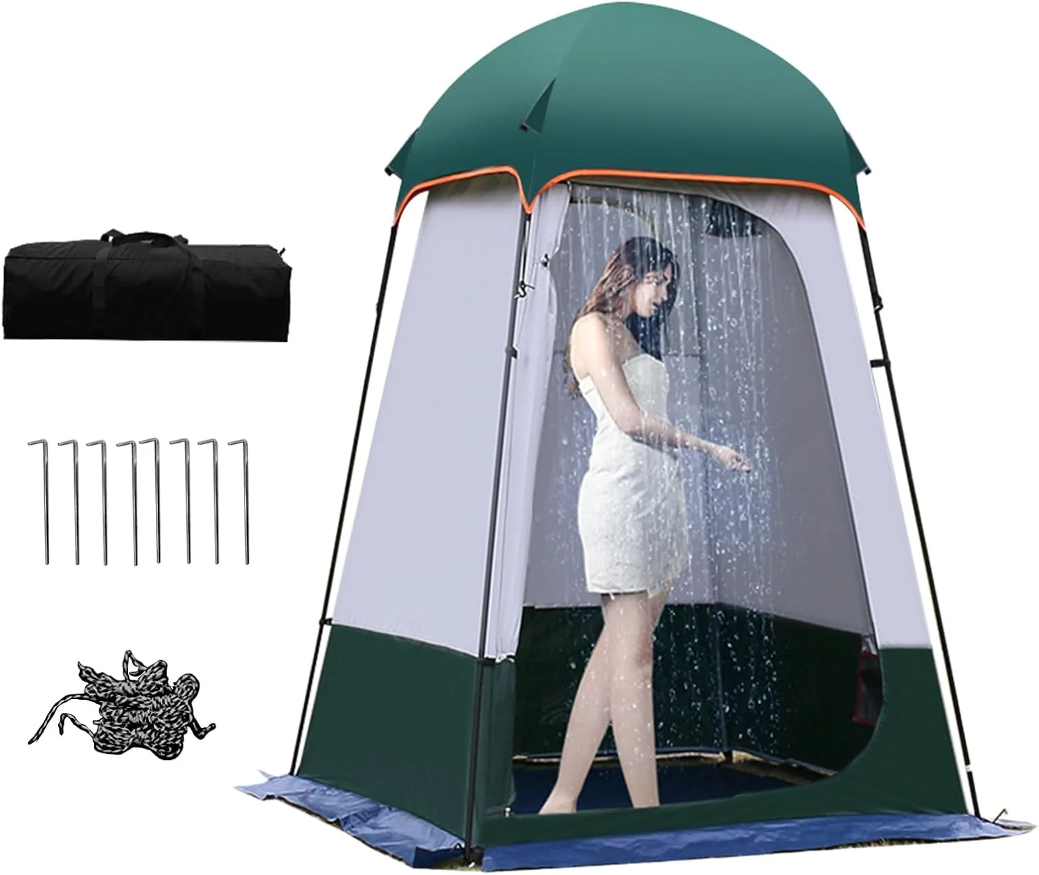 Camping Tent Shower Tent,Outdoor Changing with Built-in Hook, Portable Shelter with Carrying Bag for Camping - Image 9