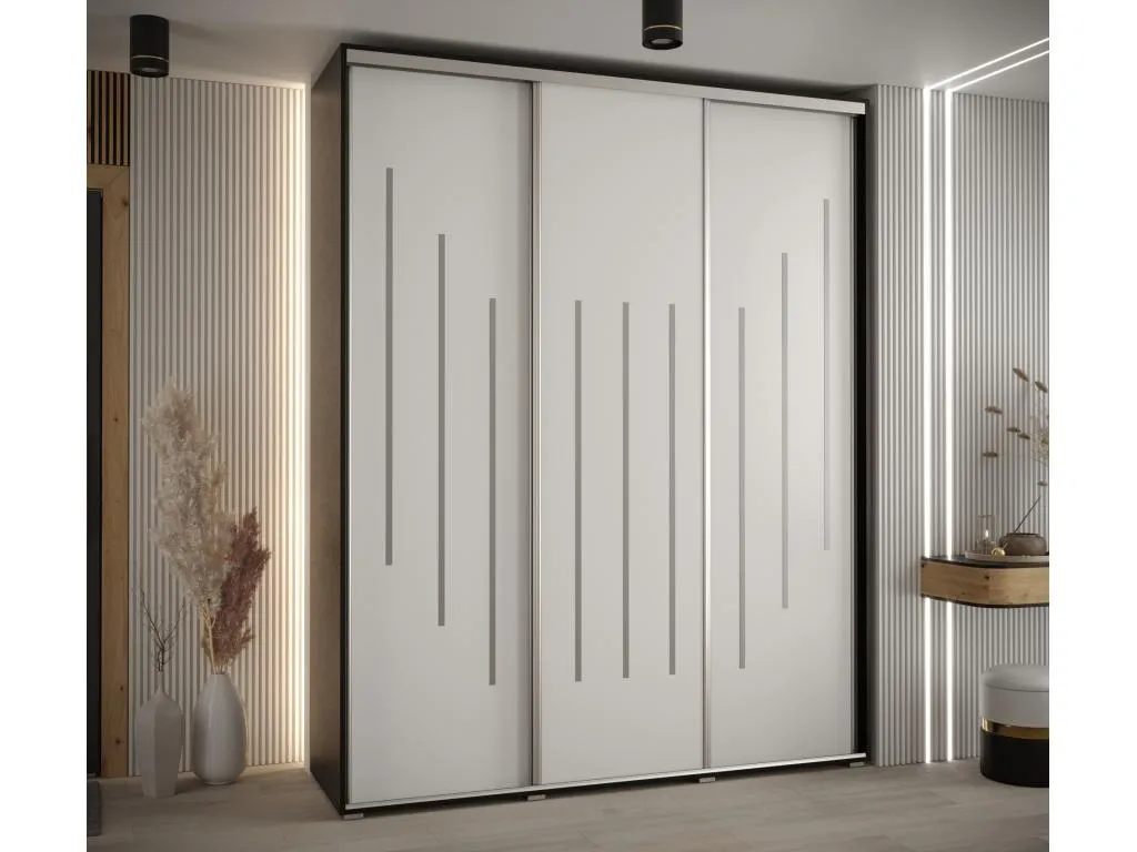 ARMARIO Sancaldeco 8 DE PUERTAS CORREDERAS 235.2/200/60 3 puertas (Negro/Blanco/Plata) 31509MVLC