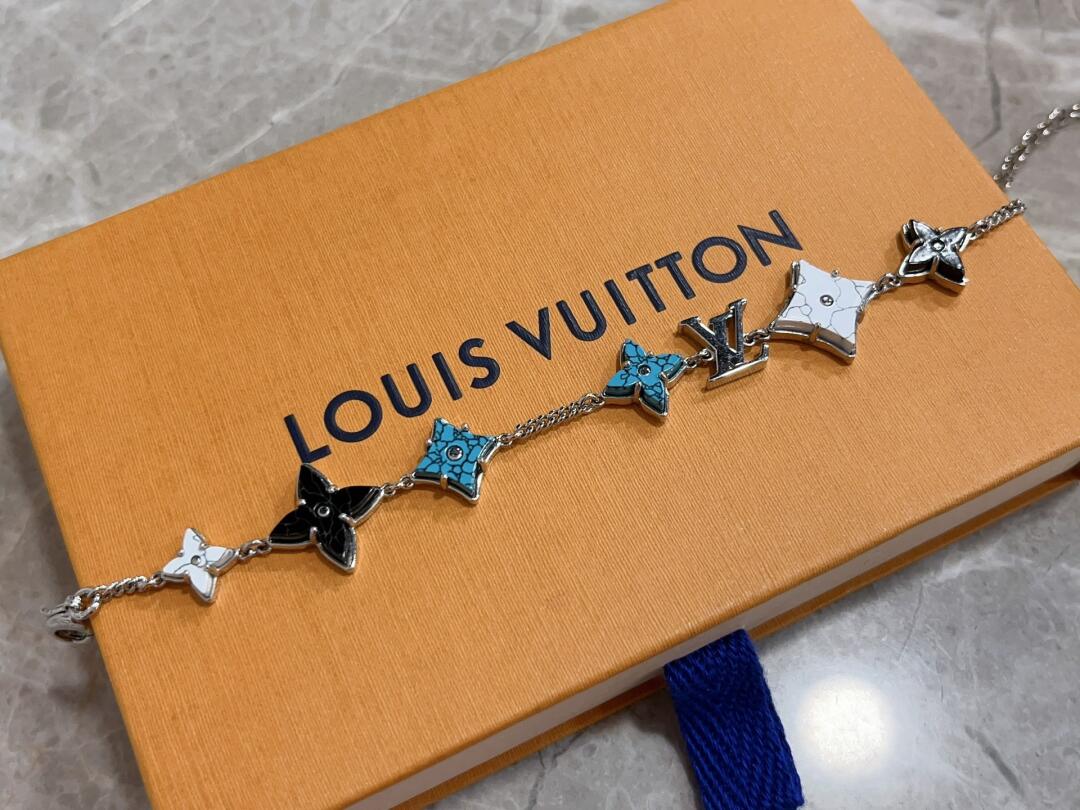 Louis Vuitton Cuban Chain LV Monogram Men Bracelet Necklace - Original Replica Club